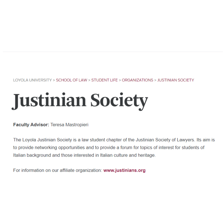 Loyola Justinian Society - Italian organization in Chicago IL